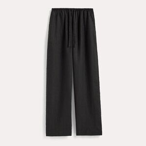 Everlane The Drawstring Pant in Linen, black